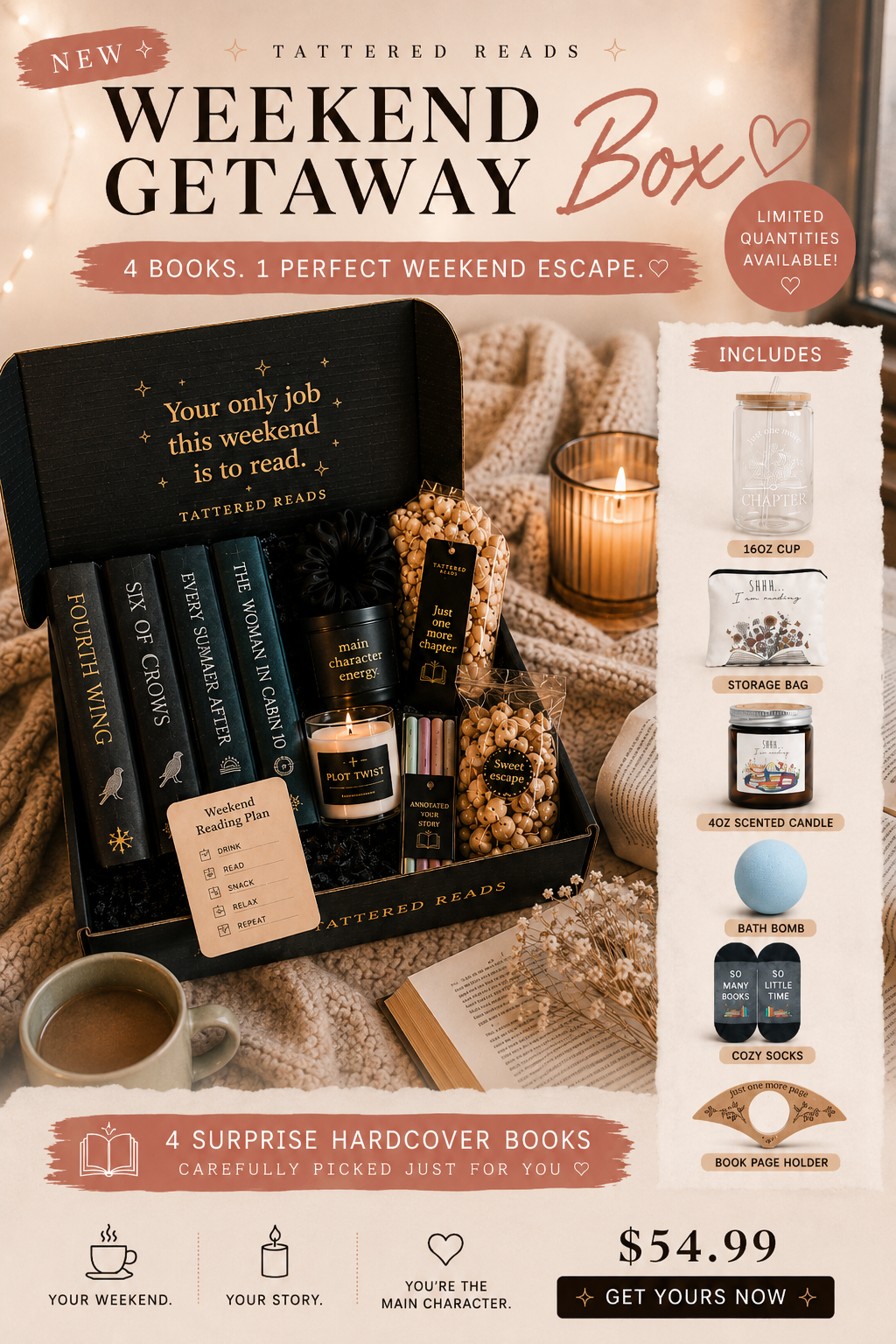 Tattered Reads Weekend Getaway Box ✨