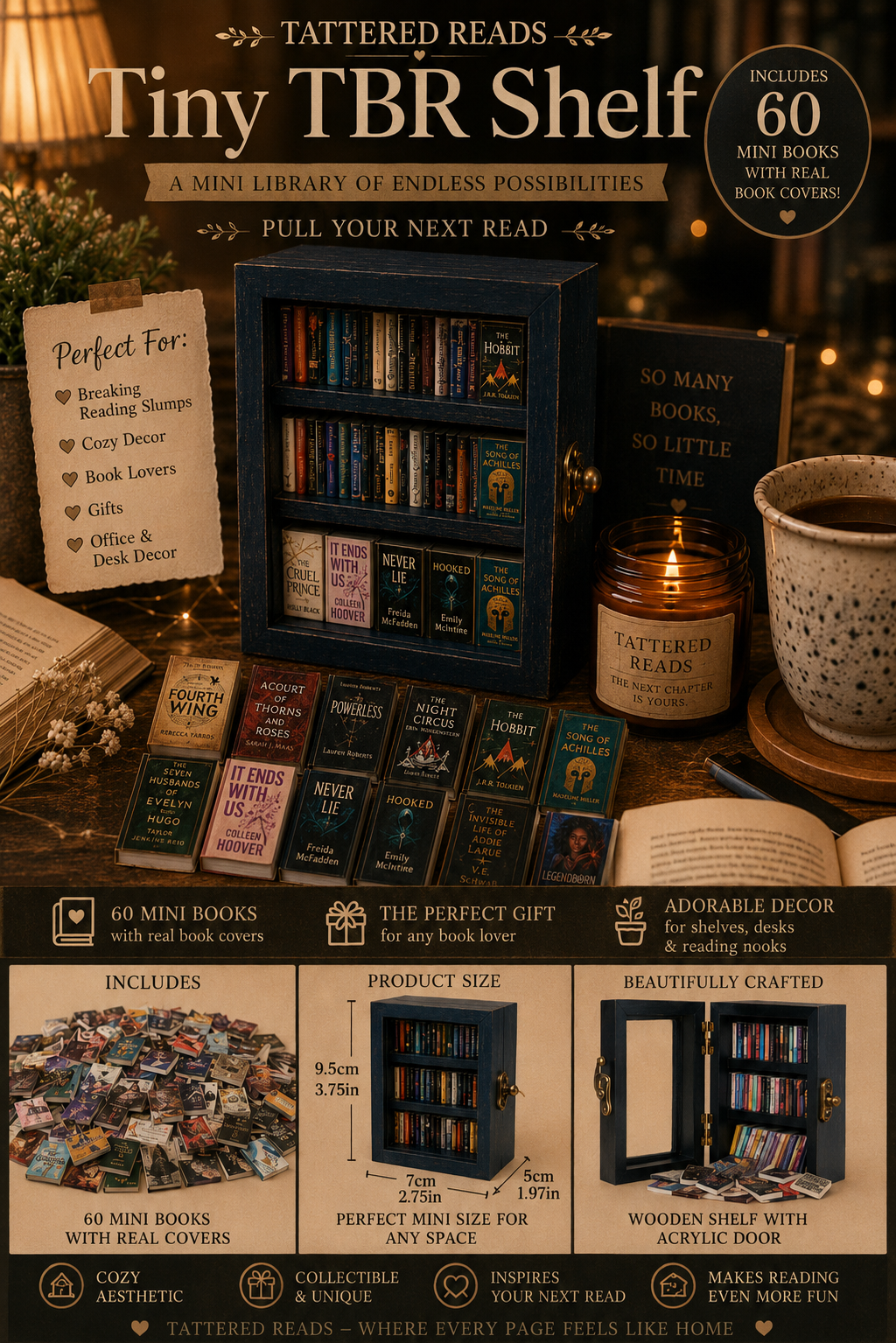 ✨ Tattered Reads Tiny TBR Shelf ✨