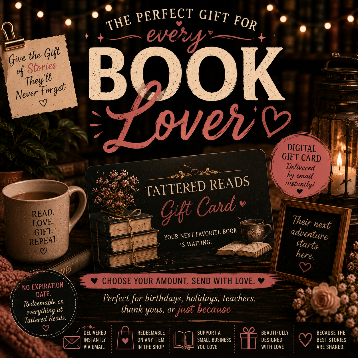 Tattered Reads Gift Card - Gift Stories, One Page at a Time!