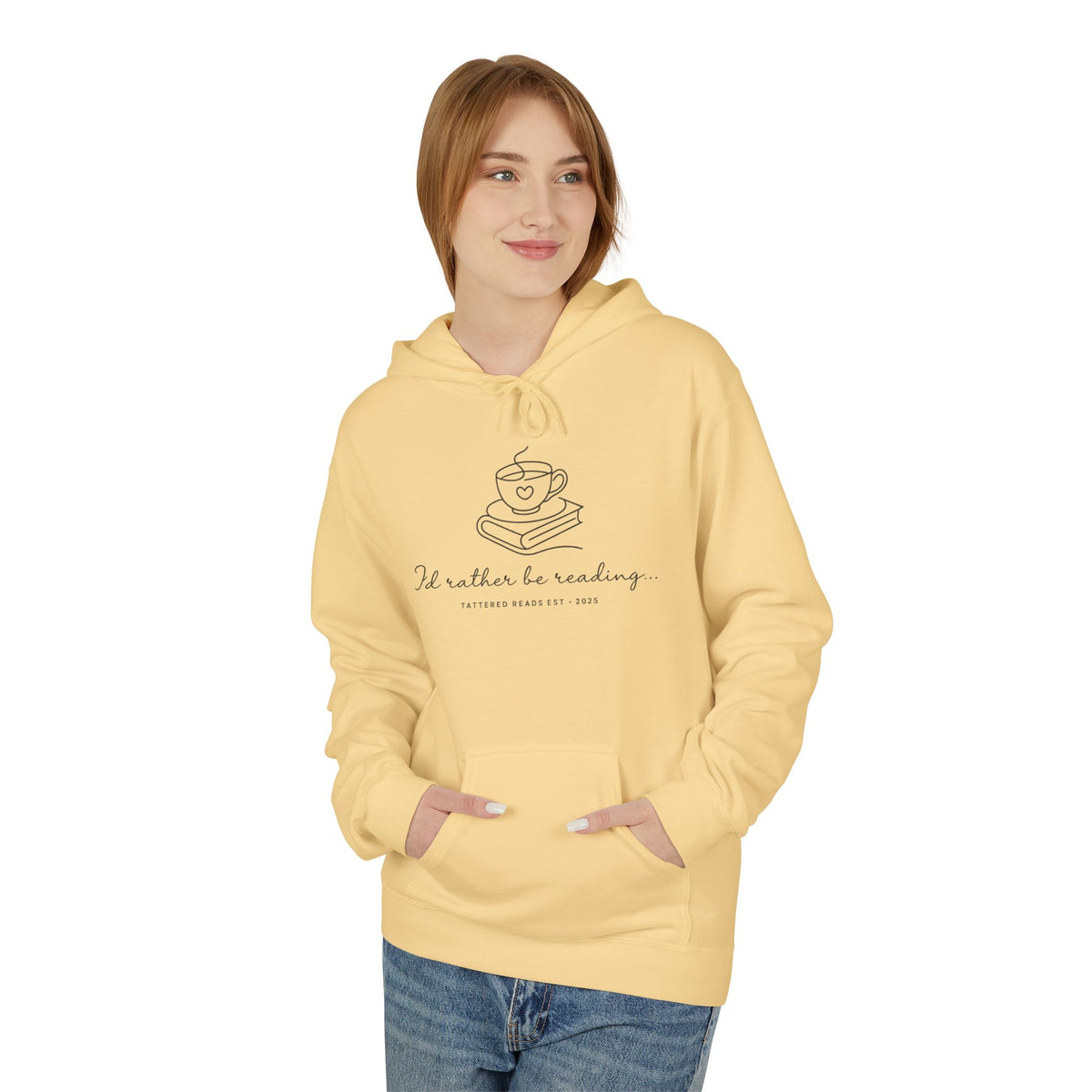 Reading Hoodie — "I'd Rather Be Reading" Cozy Book Lover Pullover