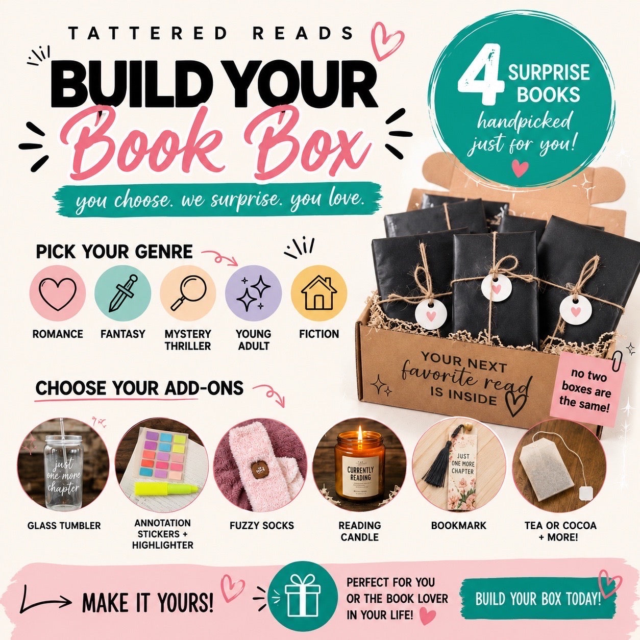 Tattered Reads Build Your Own Book Box