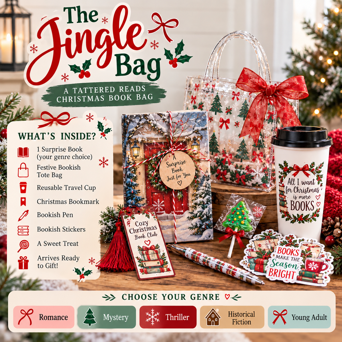 🎄 PRE-ORDER: The Jingle Bag | Limited Edition Christmas Book Bag